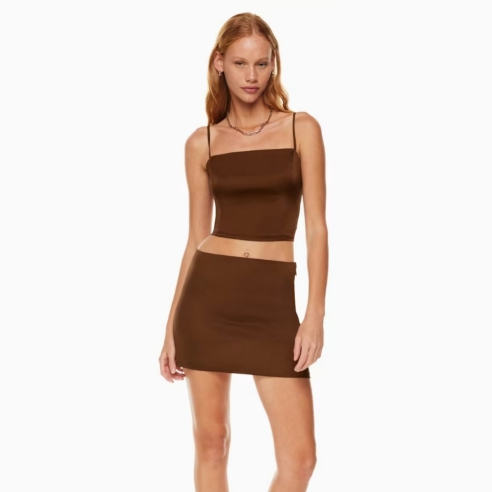 aritzia x Sunday Best rocco mini skirt Cognac